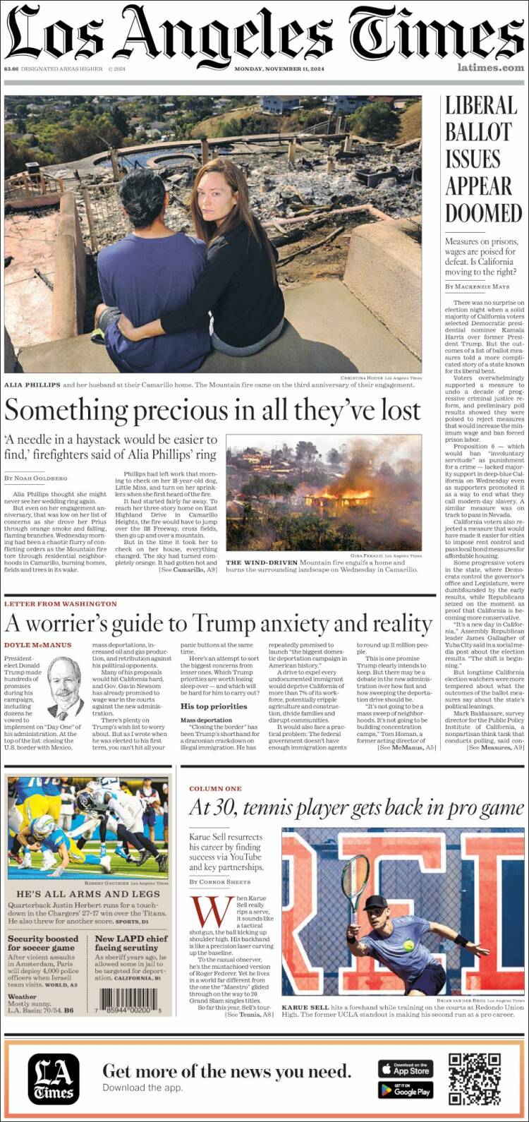 Portada de Los Angeles Times (USA)