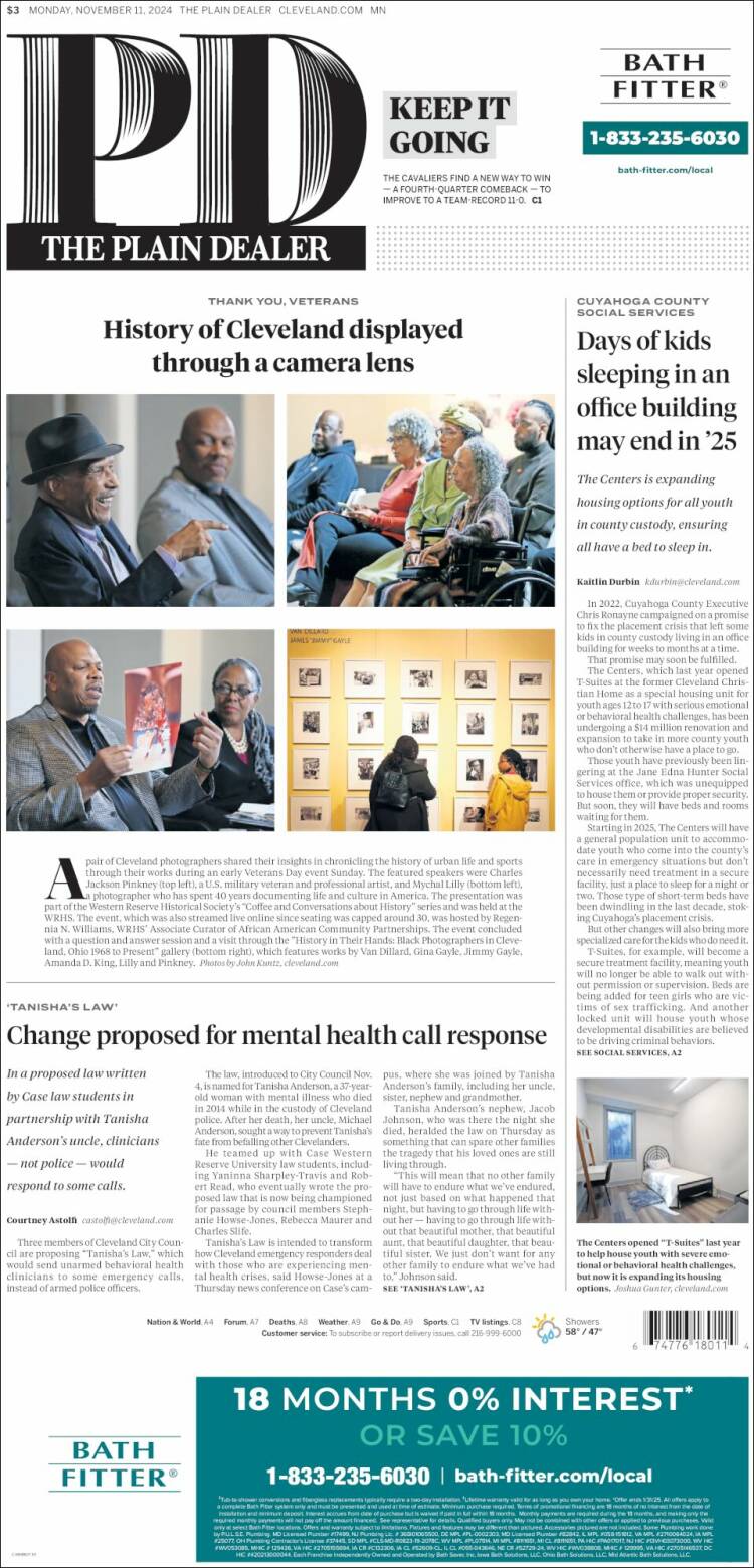 Portada de The Plain Dealer (USA)