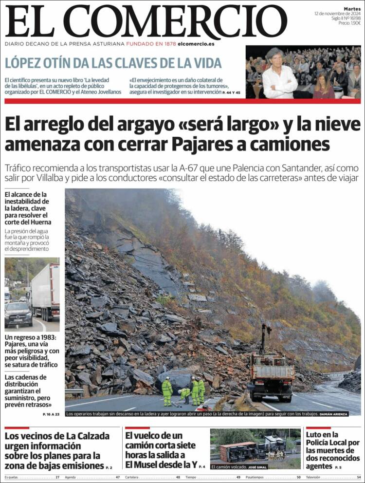 Portada de El Comercio - Gijón (España)
