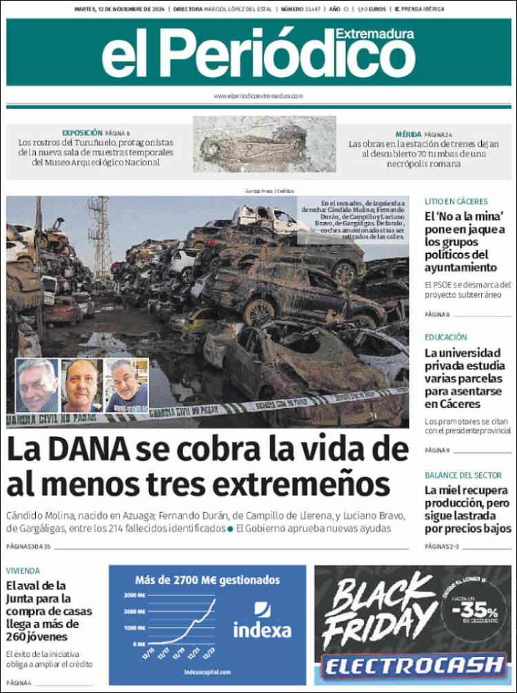 Portada de El Periódico de Extremadura (España)