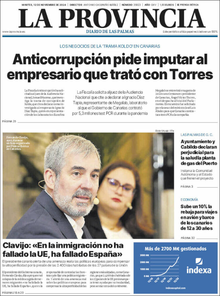 Portada de La Provincia (España)