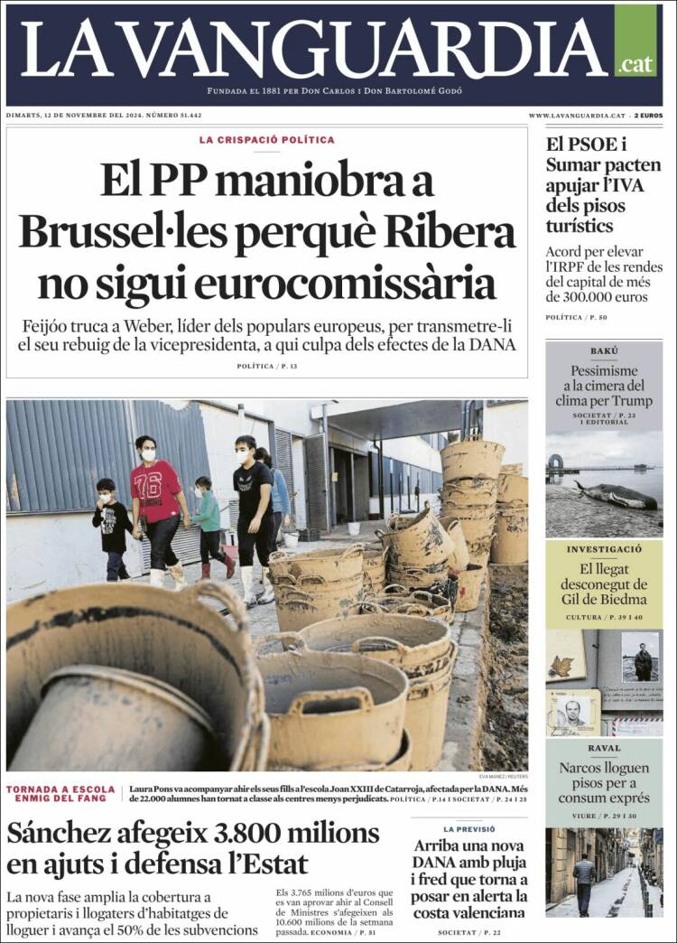 Portada de La Vanguardia (España)