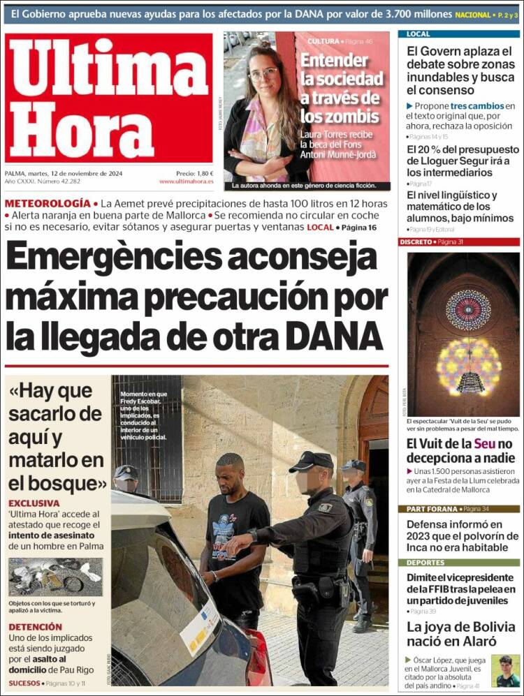 Portada de Última Hora (España)