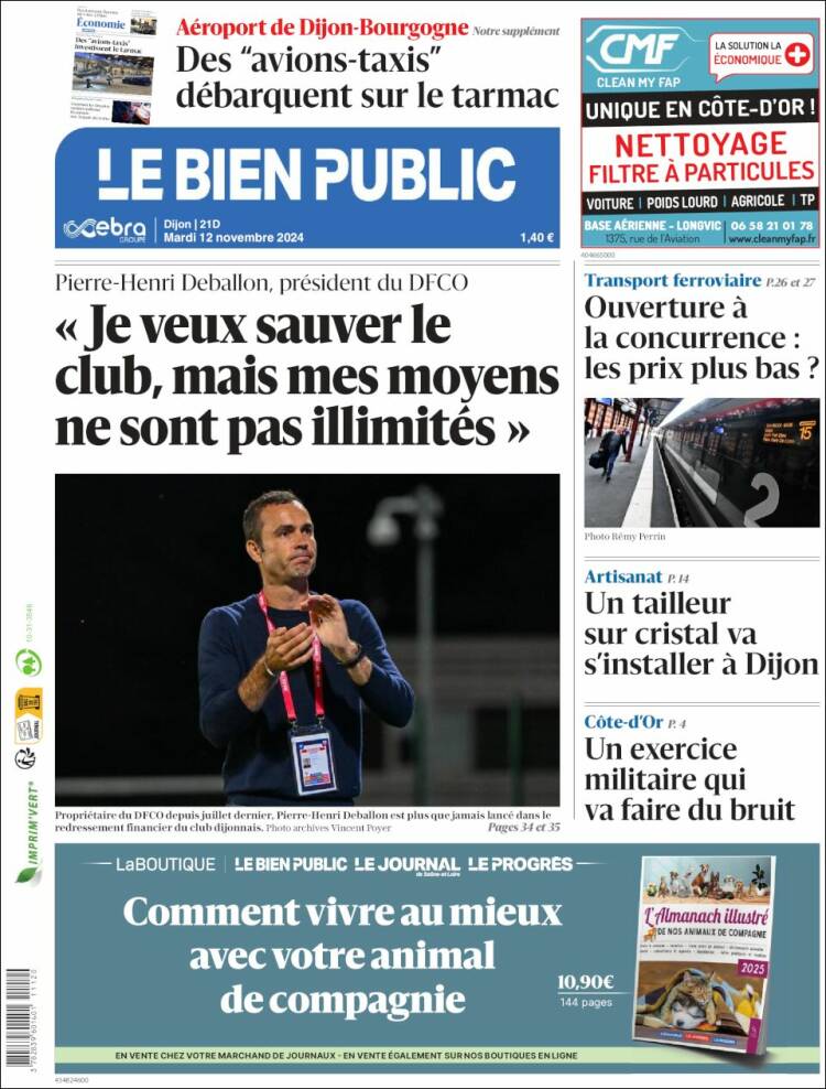 Portada de Le Bien Public (Francia)