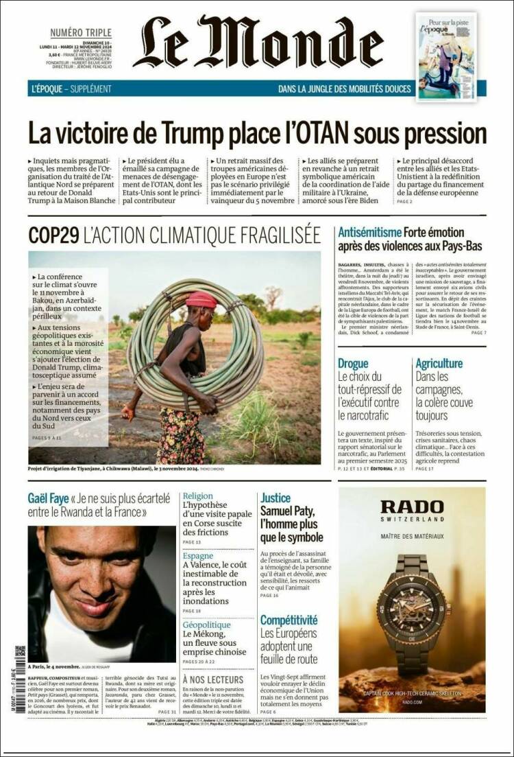 Portada de Le Monde (Francia)