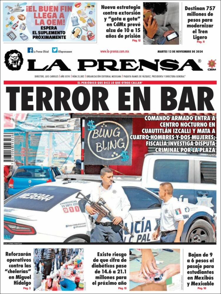 Portada de La Prensa (Mexico)