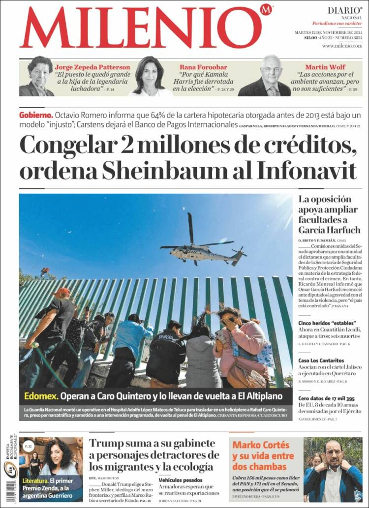 Portada de Milenio (Mexico)