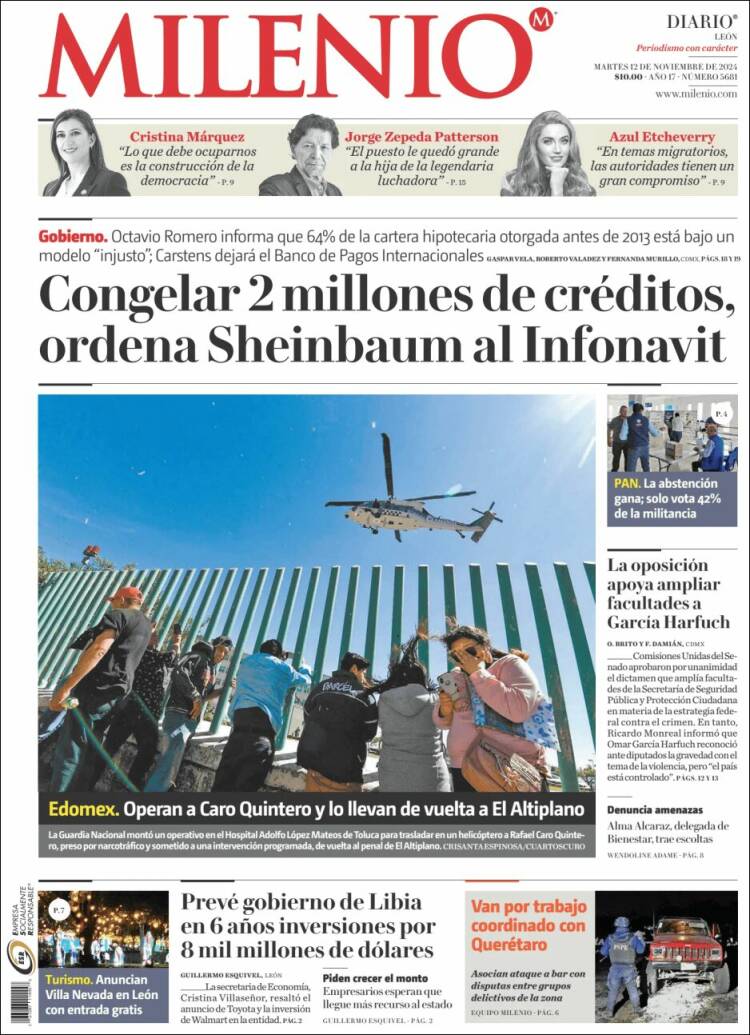 Portada de Milenio de León (Mexico)