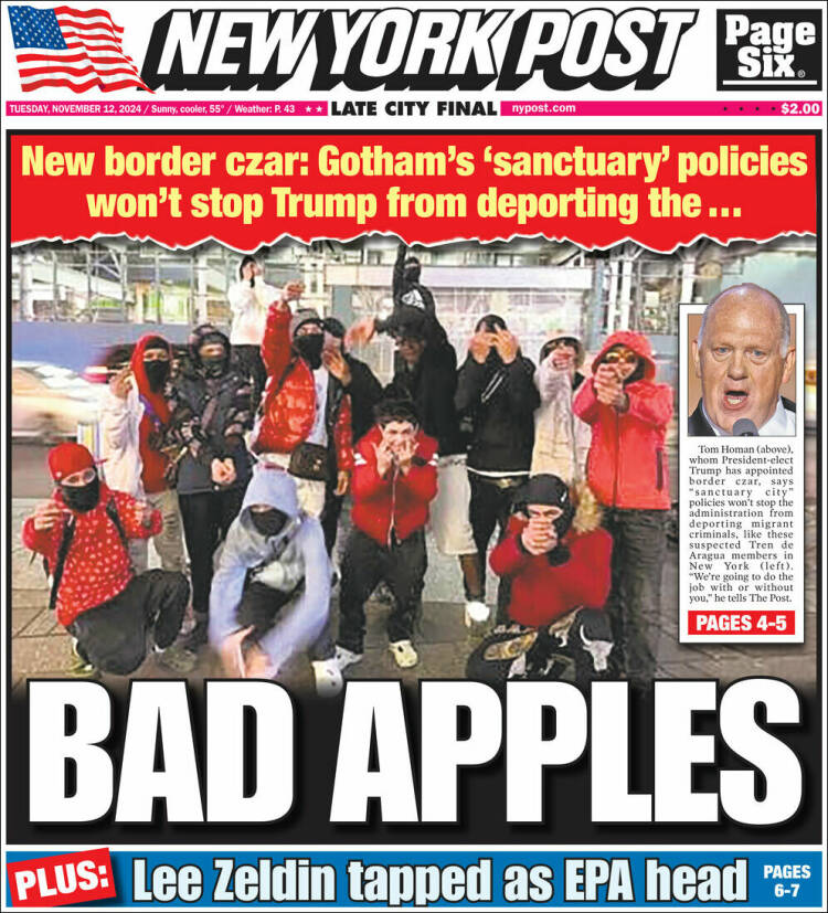 Portada de New York Post (USA)