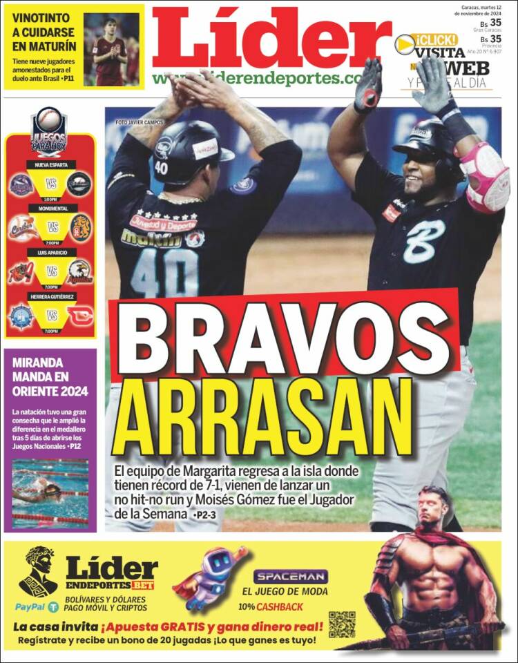 Portada de Lider en deportes (Venezuela)