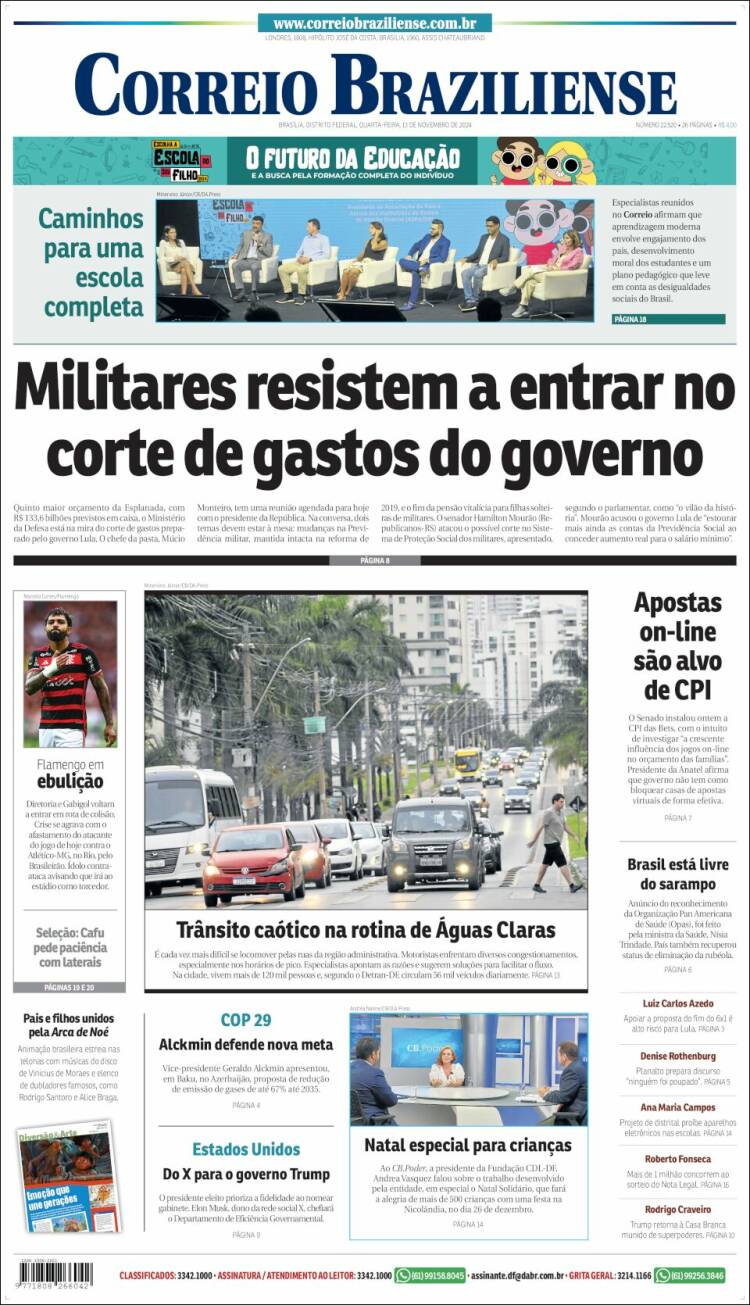 Portada de Correio Braziliense (Brasil)