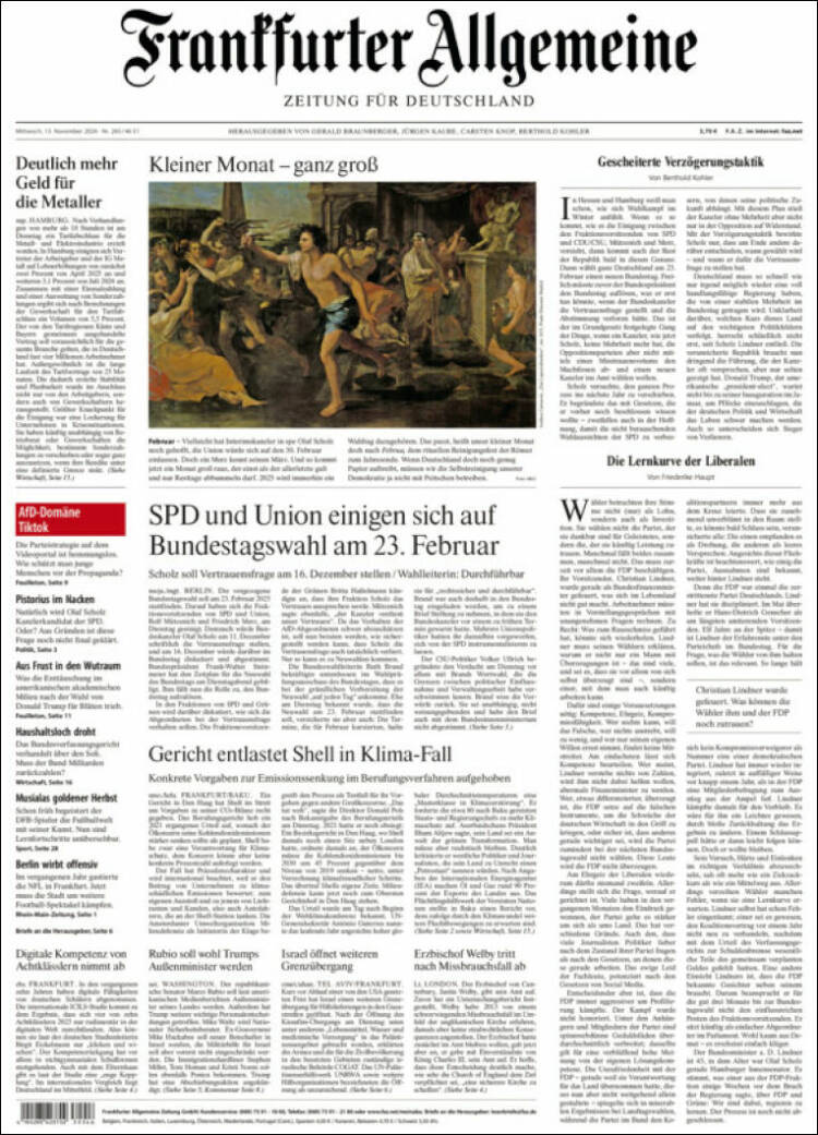Portada de Frankfurter Allgemeine (Germany)