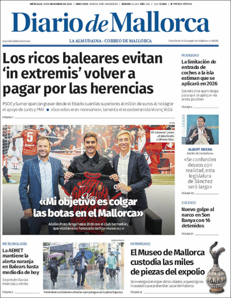 Portada de Diario de Mallorca (España)