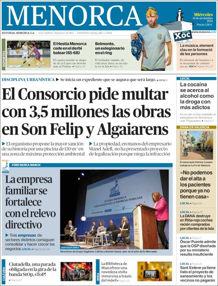 Portada de Menorca - Diario Insular (España)