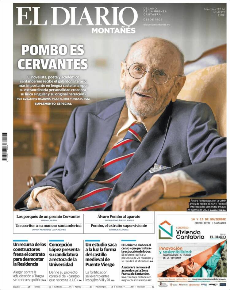 Portada de El Diario Montañés (España)