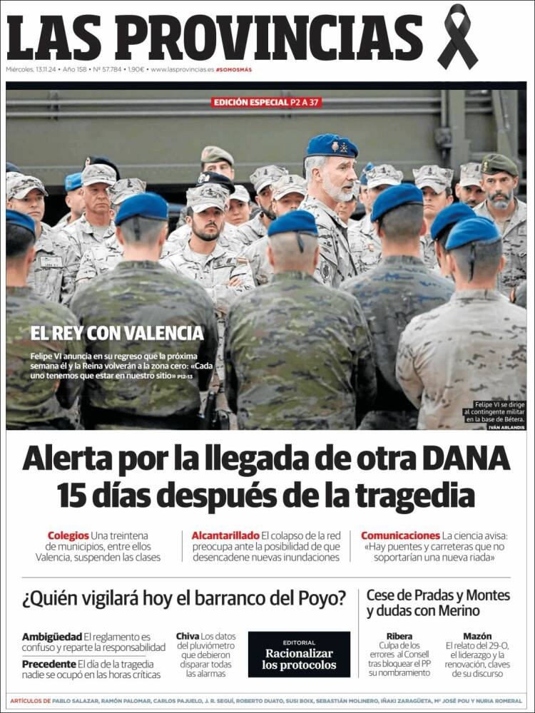 Portada de Las Provincias (España)