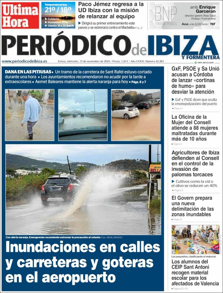 Portada de Periódico de Ibiza (España)