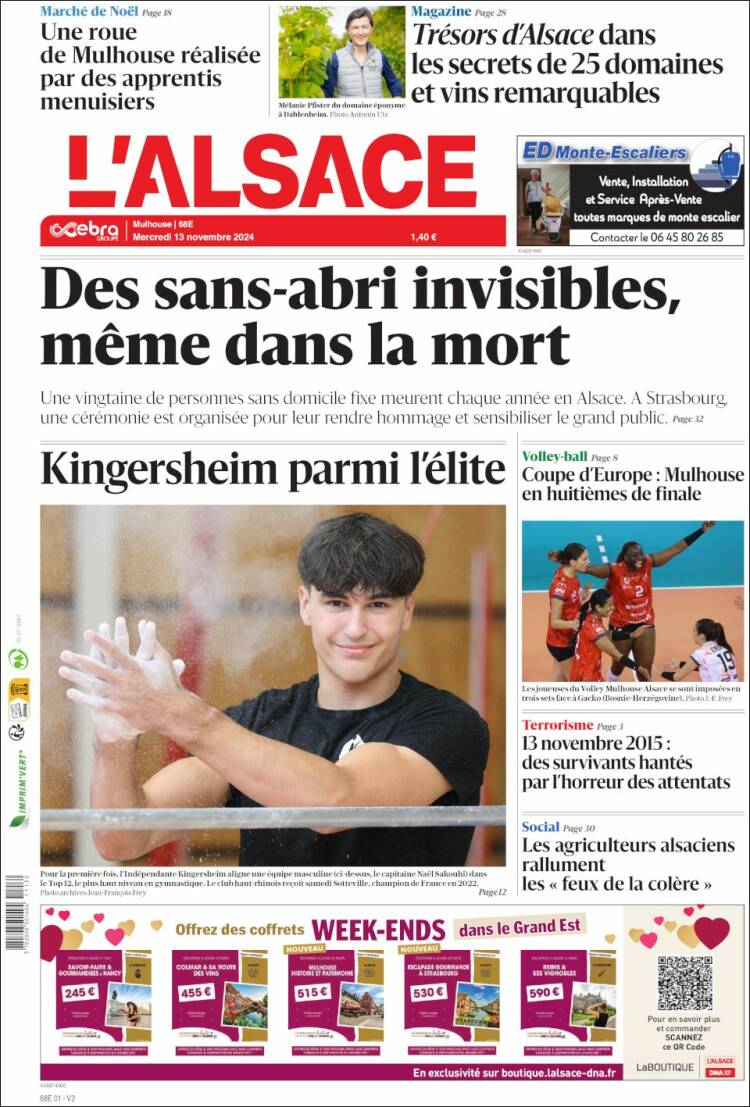 Portada de Journal L'Alsace (France)