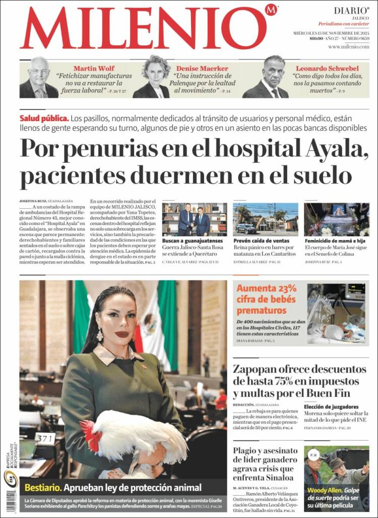 Portada de Milenio - Jalisco (México)