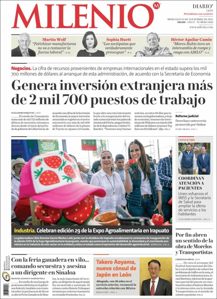 Portada de Milenio de León (México)