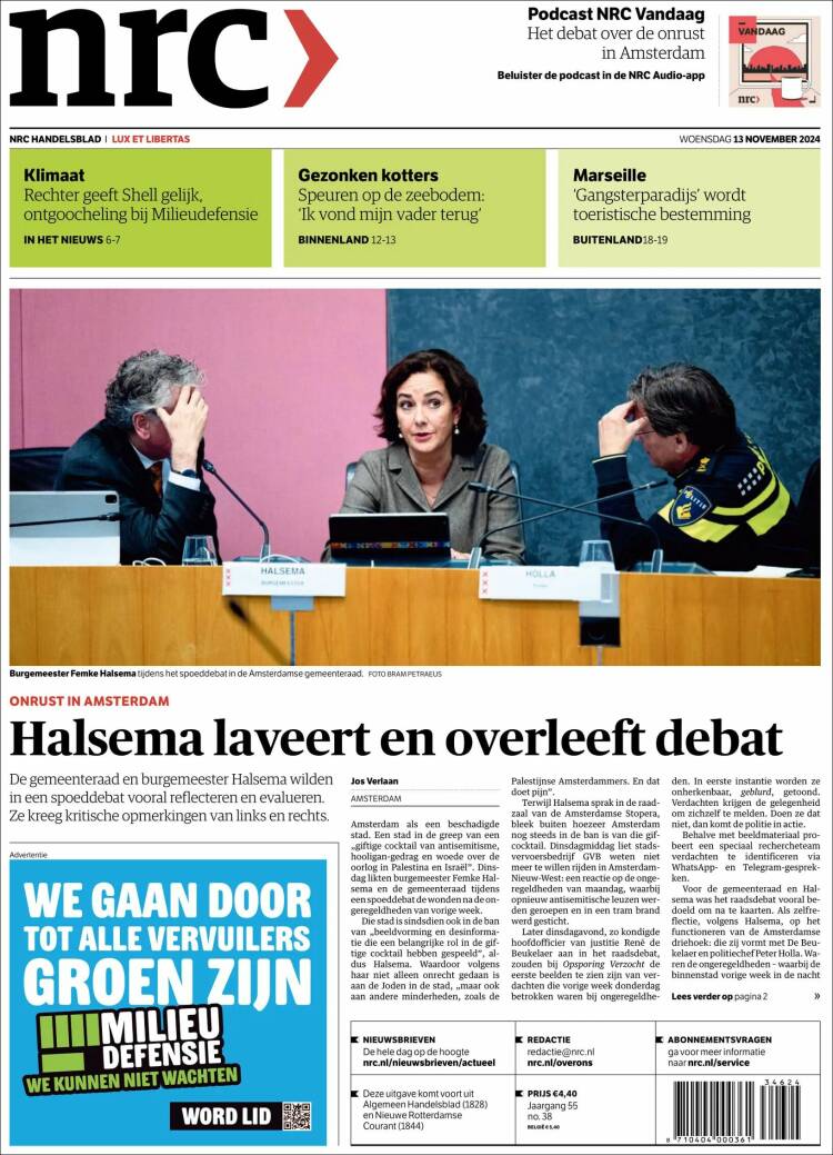 Portada de NRC Handelsblad (Netherlands)