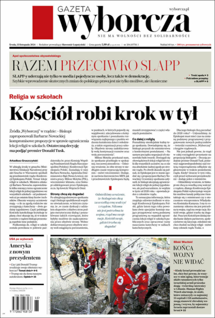 Portada de Gazeta Wyborcza (Poland)