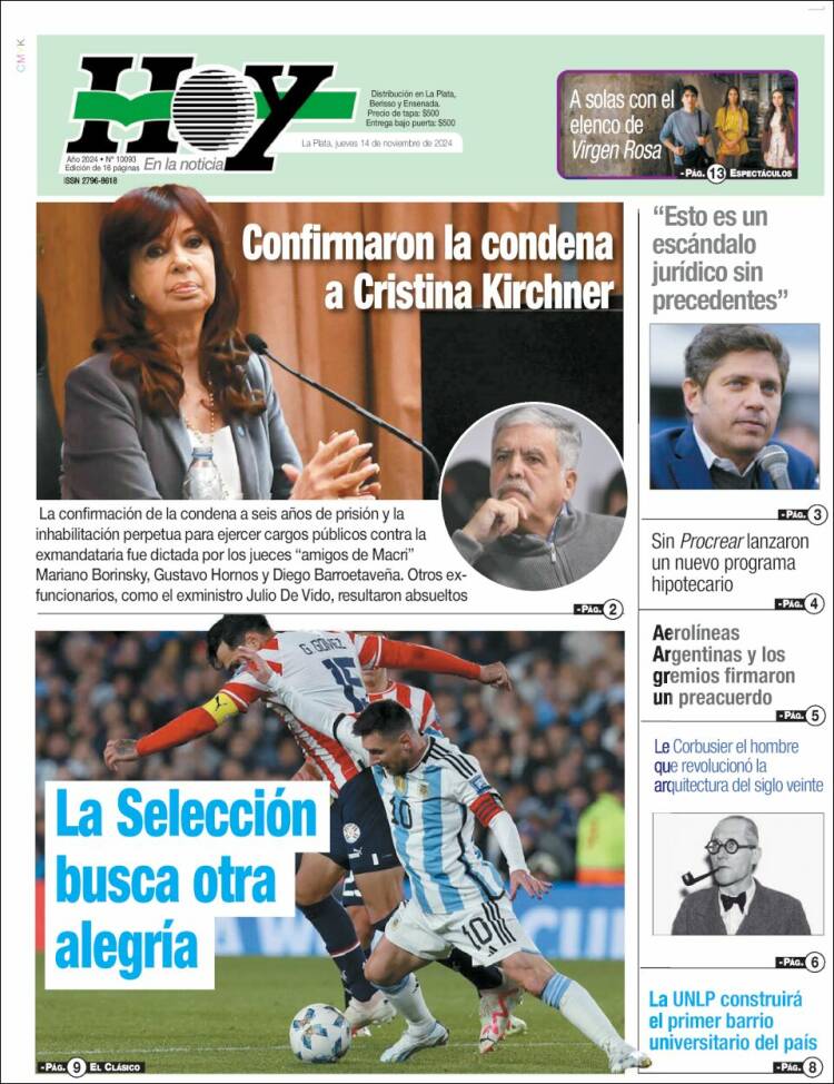 Portada de Diario Hoy (Argentina)