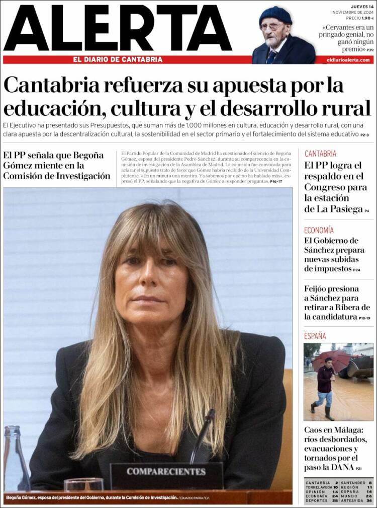 Portada de Alerta - El Diario de Cantabria (España)