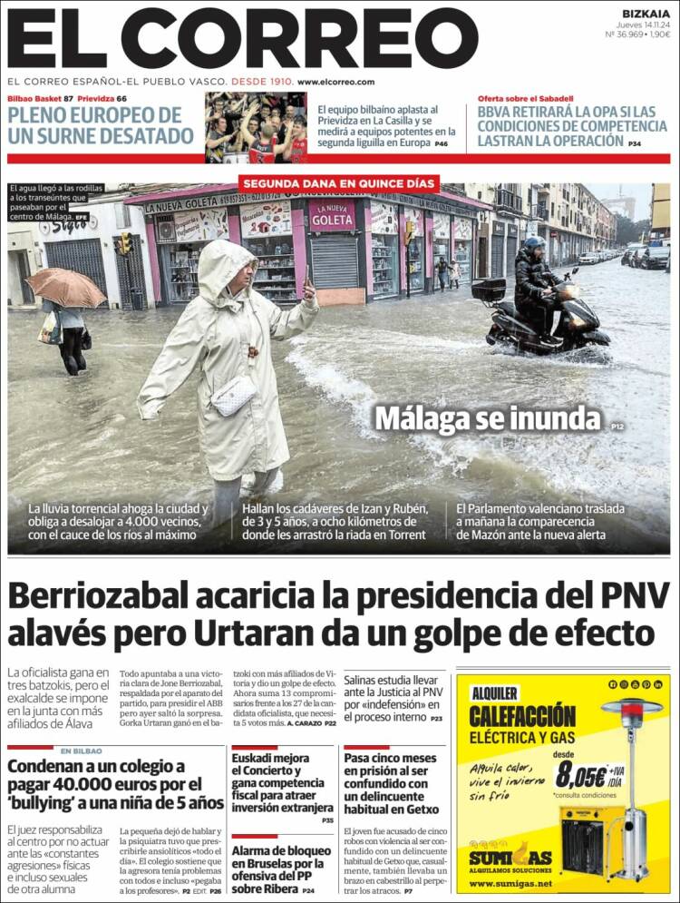 Portada de El Correo (España)