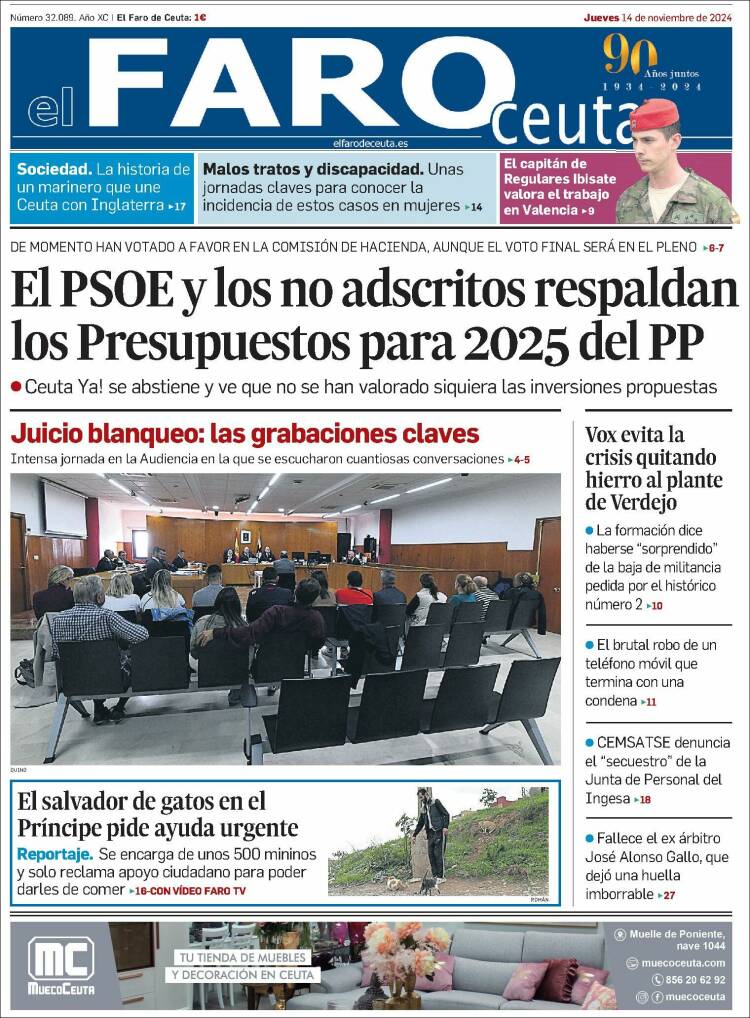 Portada de El Faro de Ceuta (España)
