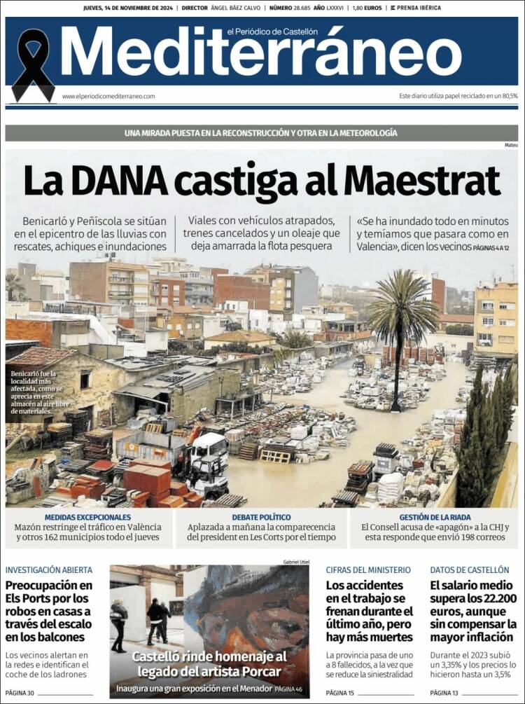 Portada de El Periódico Mediterraneo (España)