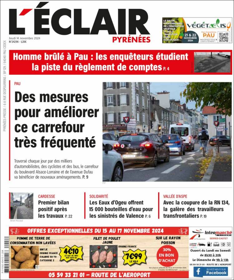 Portada de L'Eclair des Pyrénées (Francia)