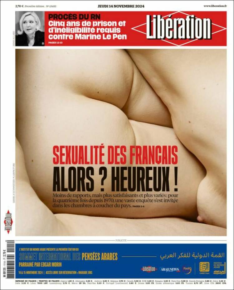 Portada de Libération (Francia)