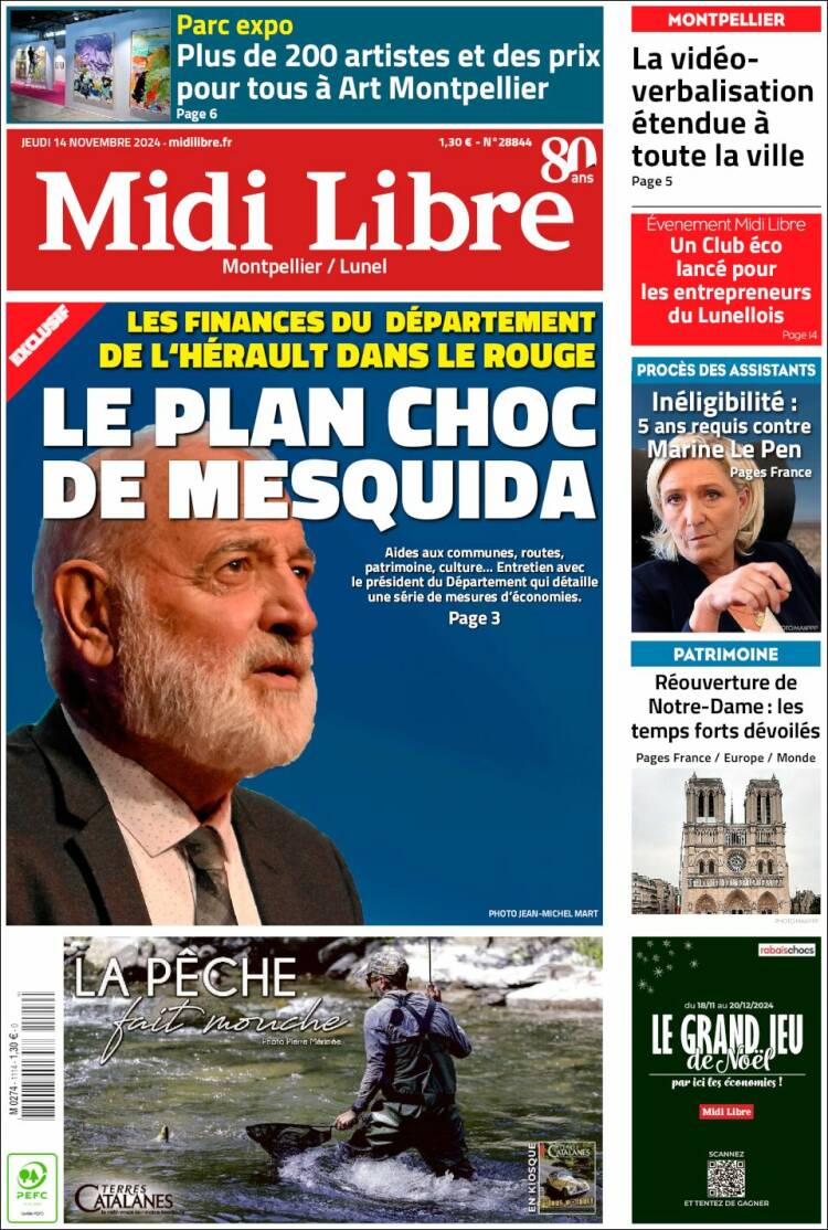 Portada de Midi Libre (Francia)