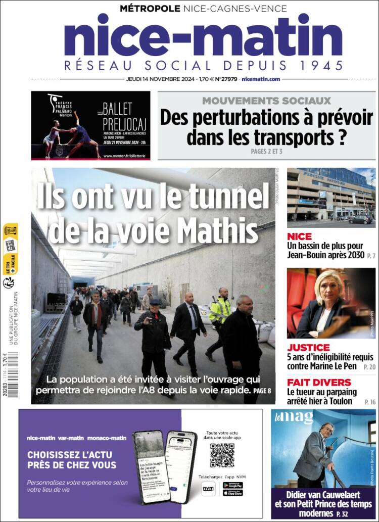Portada de Nice-Matin (Francia)