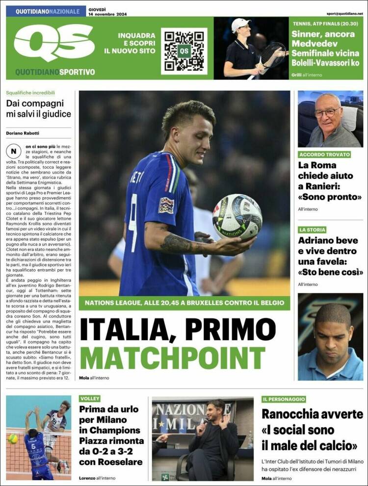 Portada de Quotidiano Sportivo (Italia)