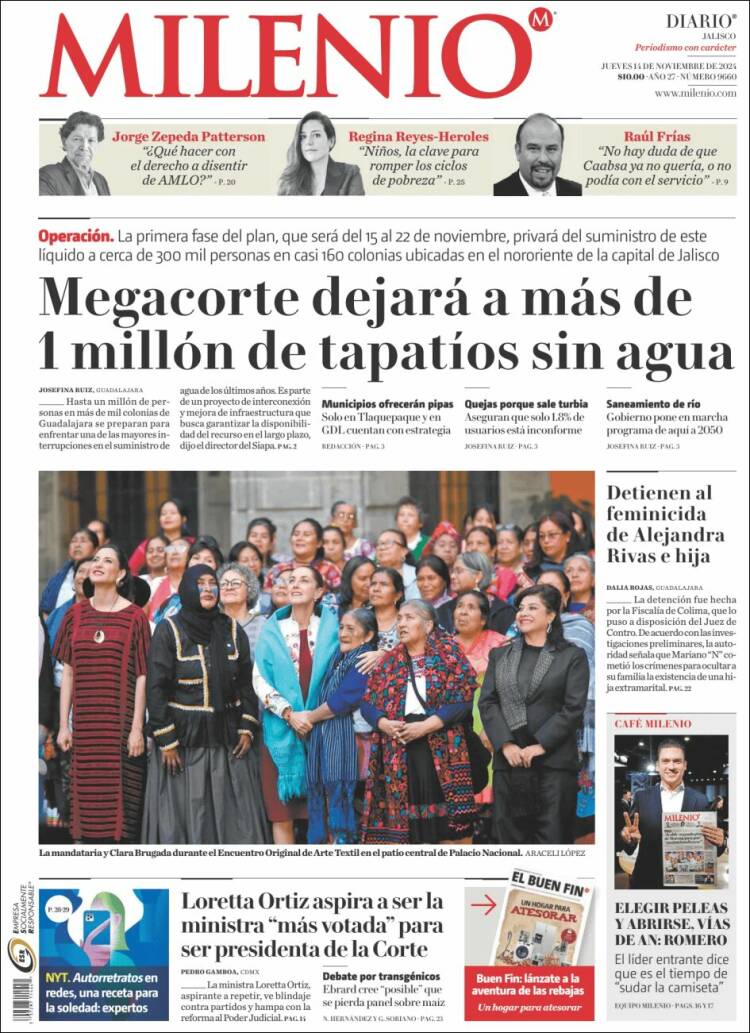 Portada de Milenio - Jalisco (M&eacute;xico)