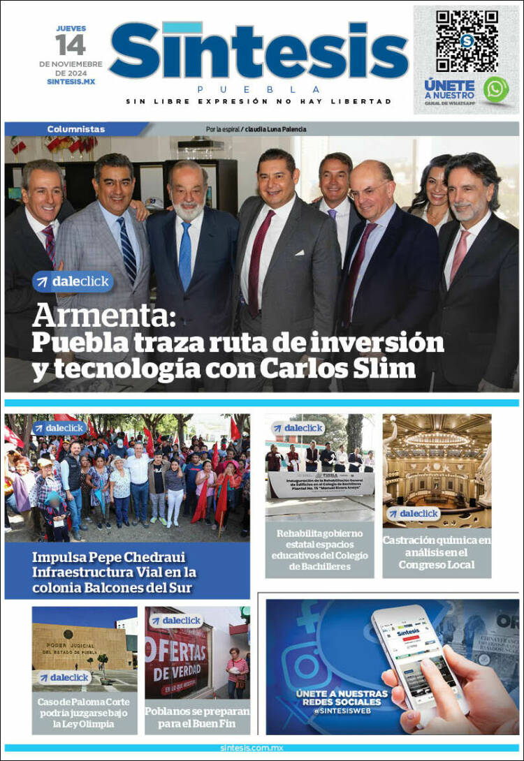 Portada de Síntesis - Puebla (M&eacute;xico)