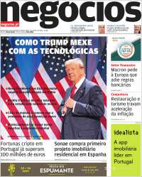 Portada de Jornal de Negócios (Portugal)