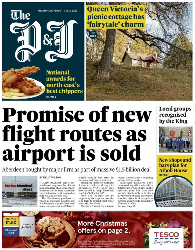 Portada de The Press and Journal (Reino Unido)