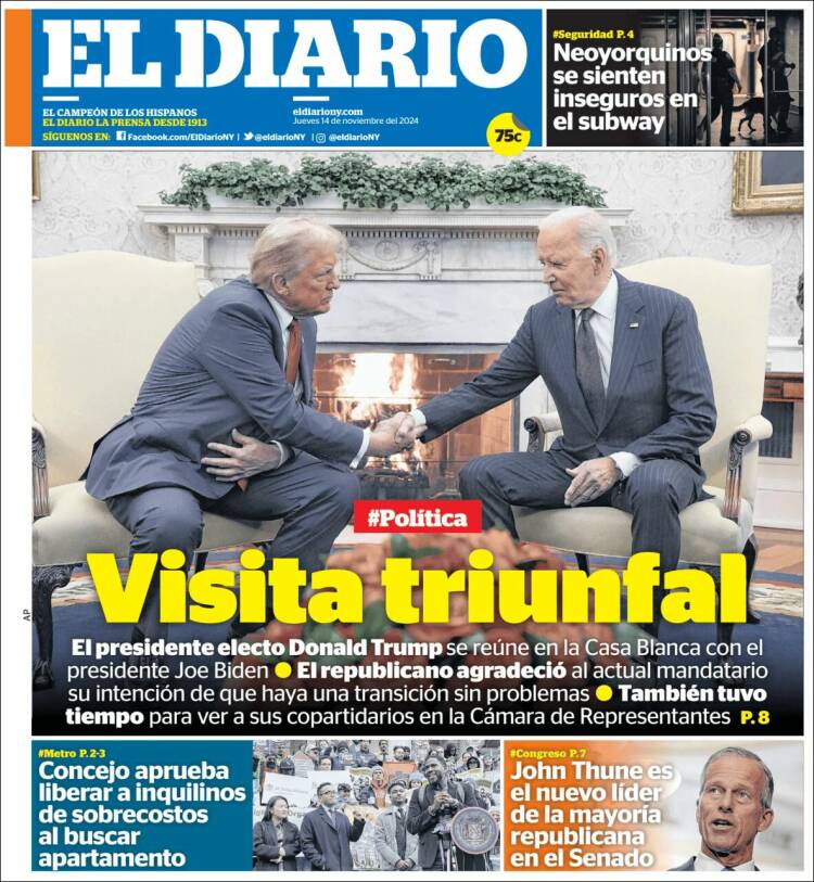 Portada de El Diario NY (USA)