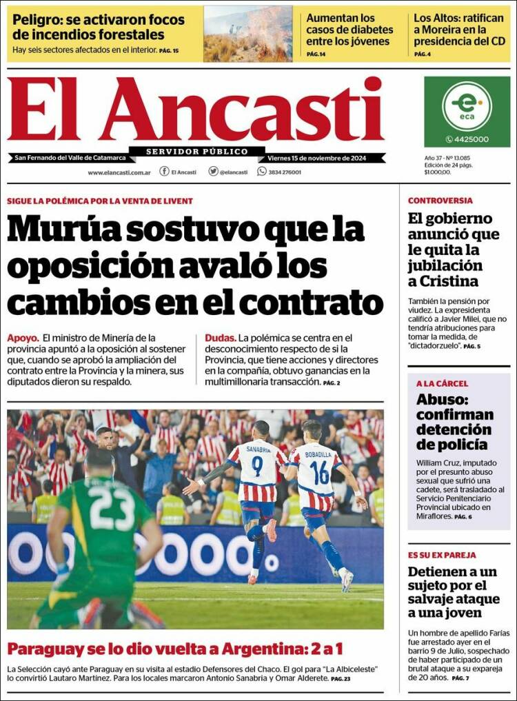 Portada de El Ancasti (Argentina)