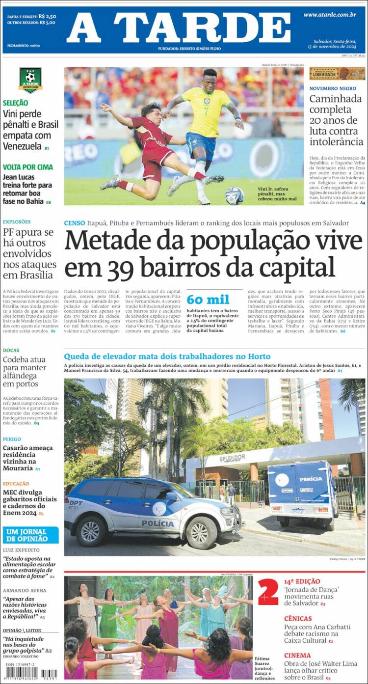 Portada de Diário A Tarde (Brasil)