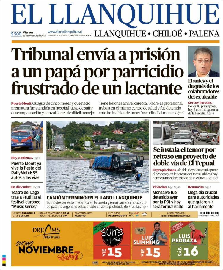 Portada de El Llanquihue (Chile)