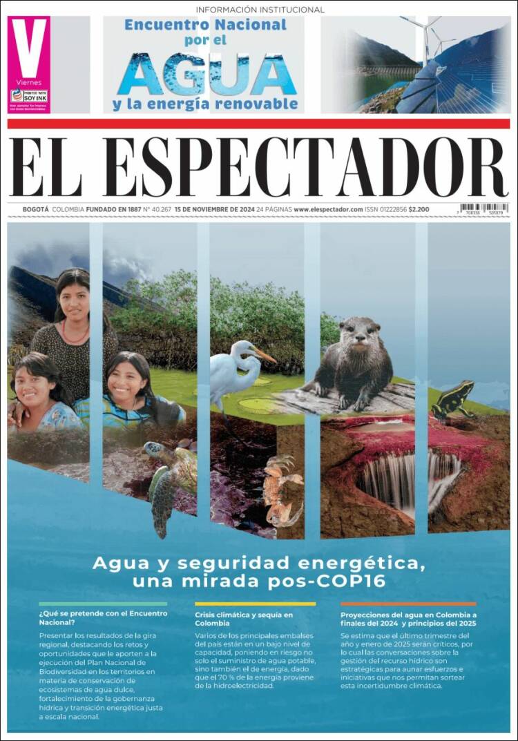 Portada de El Espectador (Colombia)