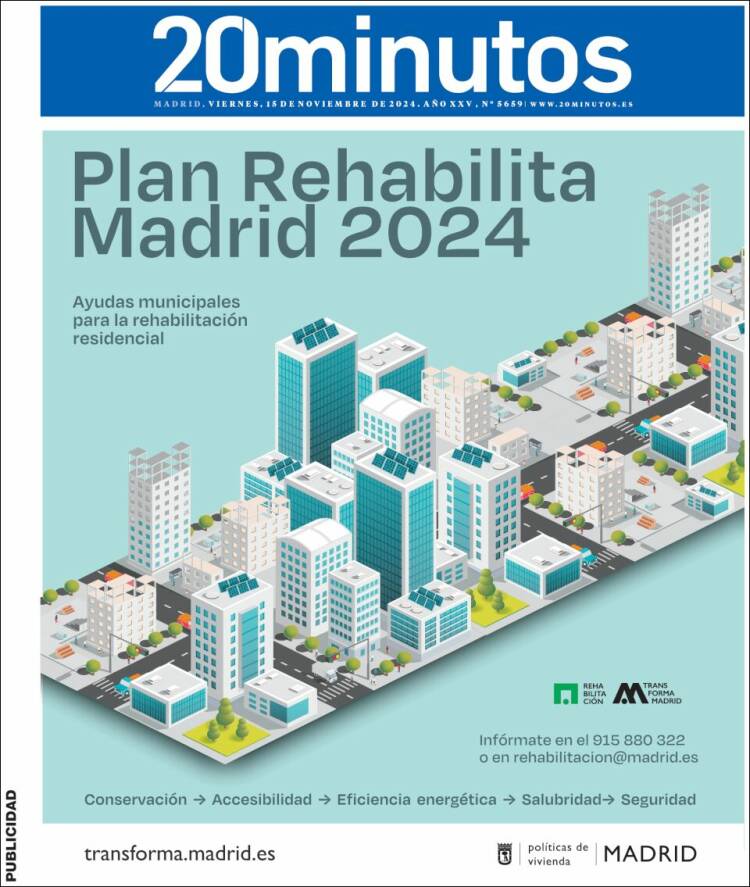 Portada de 20 Minutos - Madrid (Spain)