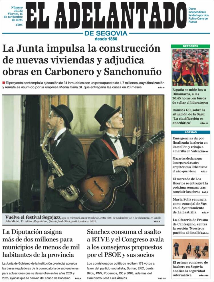 Portada de El Adelantado de Segovia (Spain)