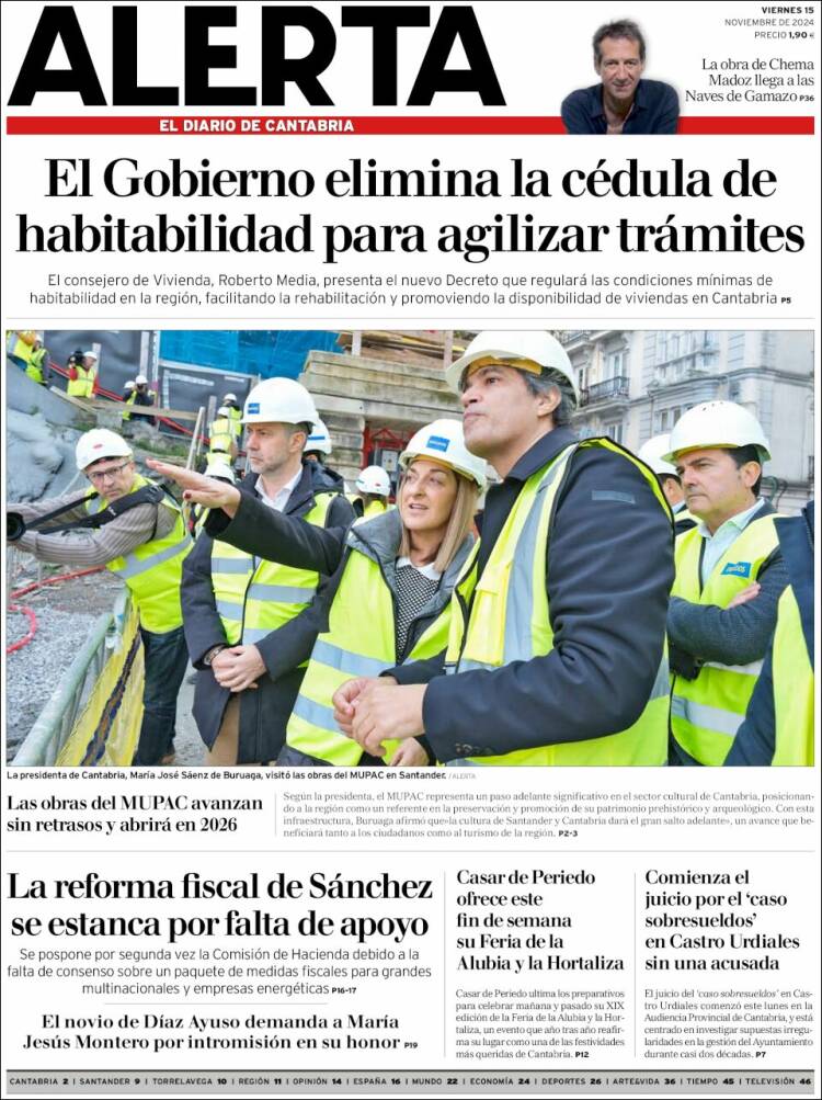 Portada de Alerta - El Diario de Cantabria (Spain)
