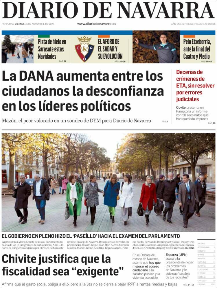 Portada de Diario de Navarra (Spain)