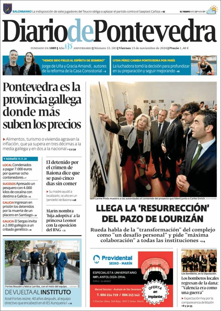 Portada de Diario de Pontevedra (Spain)
